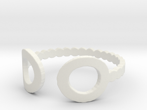 Bubble Ball Ring End Ring in White Natural Versatile Plastic: 6 / 51.5