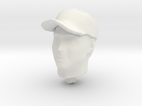 1/20 Generic F1 Driver Head in Cap in White Natural Versatile Plastic