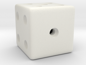 Weighted, or Loaded Die (Favors a Roll of 1) in White Natural Versatile Plastic