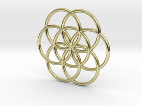 Flower of Life Seed Pendant Small in 18k Gold Plated Brass
