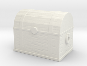 Banded Wooden Chest in White Natural Versatile Plastic
