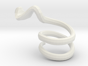 Cobra Ring in White Natural Versatile Plastic: 6 / 51.5