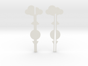 Cake Topper - Clouds & Balloon #3 in White Natural Versatile Plastic