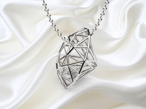 Diamond Pendant in Polished Silver