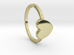 Heart Ring Size 8 in 18k Gold Plated Brass