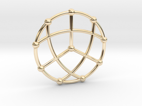 Petersen Graph Pendant, Variation 1 in 14k Gold Plated Brass