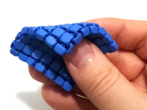 Cubic Fabric in Blue Processed Versatile Plastic: Extra Small