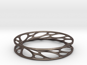 Convolution Bangle in Polished Bronzed Silver Steel: Small