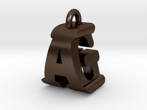 3D-Initial-AG in Polished Bronze Steel