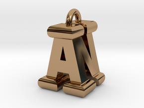 3D-Initial-AN in Polished Brass