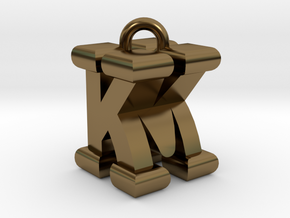 3D-Initial-KM in Polished Bronze