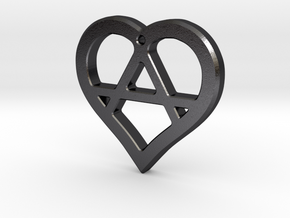 The Wild Heart (steel pendant) in Polished and Bronzed Black Steel