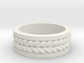 Twisted Ring in White Natural Versatile Plastic
