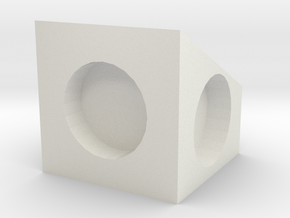 MPConnector - 90 degree Block 1 in White Natural Versatile Plastic