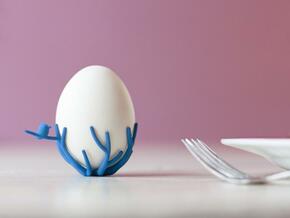 birdsnest-eggcup in Blue Processed Versatile Plastic