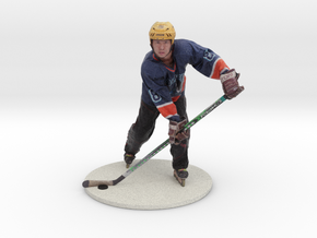 Scanned Hockey Player -15CM High in Full Color Sandstone