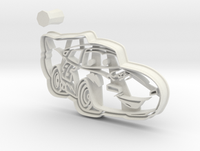 McQueen Cookie Cutter from Cars 3 + Handle in White Natural Versatile Plastic