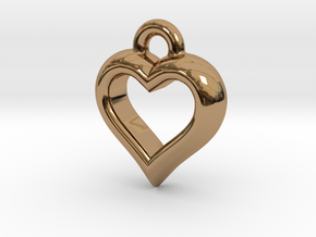 The Hearty Little Heart (precious metal pendant) in Polished Brass