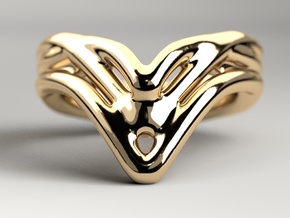 Raindrop Ring in Polished Gold Steel