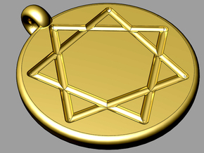 heptastar pendant in Polished Gold Steel