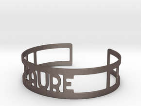 Cuff LAURE in Polished Bronzed Silver Steel