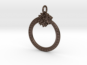 Lion-headed Ouroboros in Polished Bronze Steel