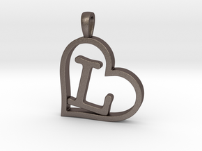 Alpha Heart 'L' Series 1 in Polished Bronzed Silver Steel