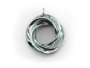 Roebius pendant with loop in Polished Silver
