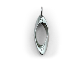 Obius pendant with loop in Polished Silver