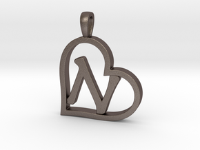 Alpha Heart 'N' Series 1 in Polished Bronzed Silver Steel