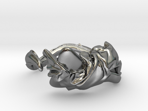 Fabric and Figure Ring in Polished Silver: 5 / 49