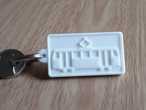 01-01 Tram Keyring Type 1 in White Processed Versatile Plastic