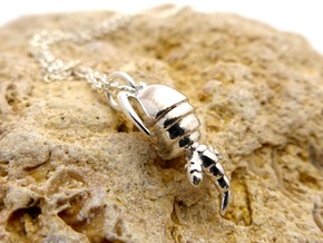 Copepod Pendant in Polished Silver