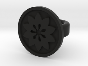 flower ring in Black Natural Versatile Plastic