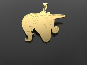 Unicorn pendant in 14k Gold Plated Brass