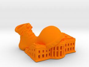 Clown Shoe Squish Plastic v2 in Orange Processed Versatile Plastic: Extra Small