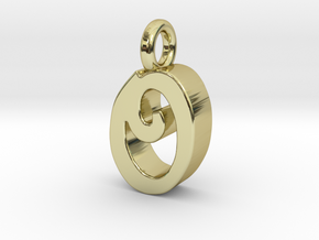 O - Pendant 3mm thk. in 18k Gold Plated Brass