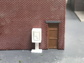 Payphone Booth- HO Scale in White Natural Versatile Plastic