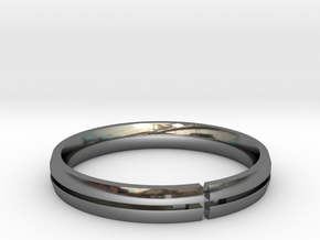 Candice Ring Silver Print in Fine Detail Polished Silver