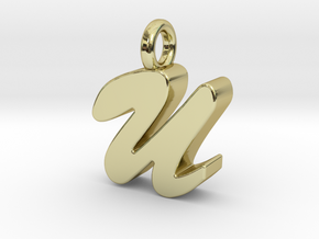 U - Pendant 3mm thk. in 18k Gold Plated Brass