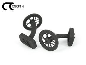 Concept R Bike Racing Wheel Cufflinks in Matte Black Steel