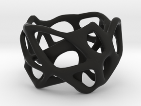 Voronoi Ring Size US 5.0 in Black Natural Versatile Plastic