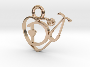 Stethoscope Heart in 14k Rose Gold Plated Brass