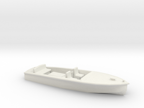 Classic RUNABOUT O Scale Boat in White Natural Versatile Plastic
