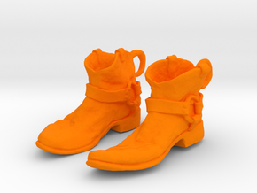 Sculpted Cowboy Boots for Earings Hardware Not Inc in Orange Processed Versatile Plastic