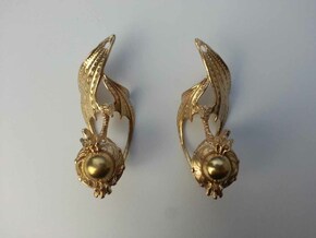 LUX DRACONIS earring pair   in Natural Brass