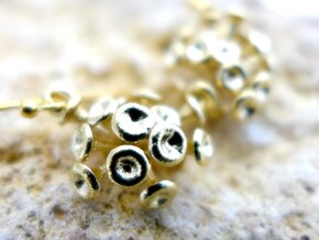 Discosphaera Coccolithophore earrings in Natural Brass
