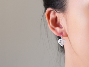 Diamond Earrings in White Natural Versatile Plastic