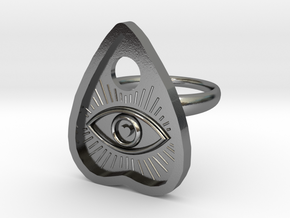 Eye of the Beholder Planchette ring size 8 in Polished Silver