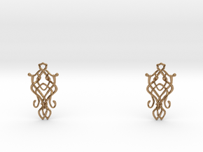 Art Nouveau Earrings in Polished Brass